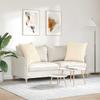 Sofa Cushions 2 Pieces Cream 60 x 60 cm Cord Fabric