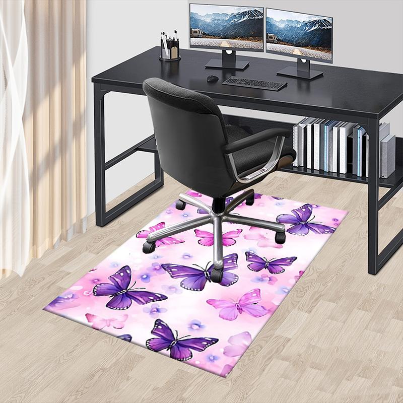 1PC Butterflies Flowers Non-Slip Floor carpet, Office, family, bedroom, Studio - Large Area Rug, Vibrant Colors, Longlasting Material-X416