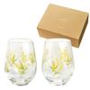 Toyo Sasaki Glass Tumbler Glass Flower Pattern Hanafumi 360ml Set of 2 Pair Mimosa Pattern Gypsophila Pattern Made In Japan Dishwasher Safe Clear