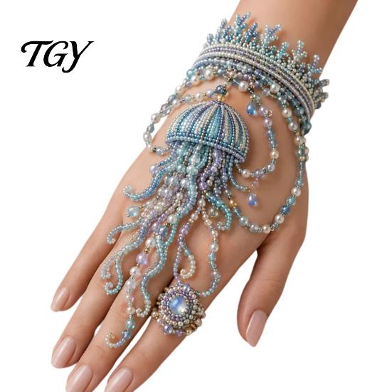 Adjustable Bracelet DIY Beaded Hand Kit, Bead Weaving Jewelry Making Set, Handmade Chain Crafts Kit for Adults Gifts Craft Lovers