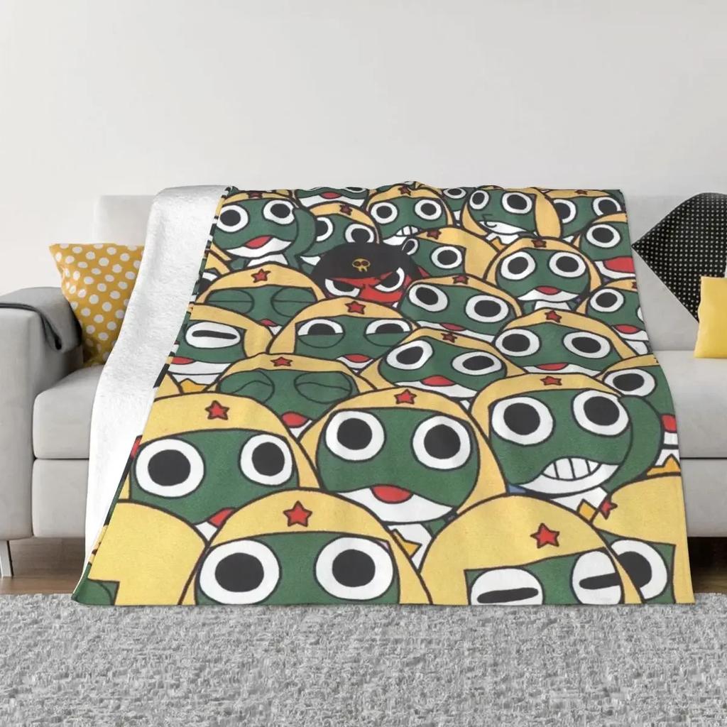 Аниме Кэроро Плед Одеяла Чехол на диван Флис Принт Мультяшный Коллаж Легкие Тонкие Пледы для Дивана Спальни Ковер Кусок