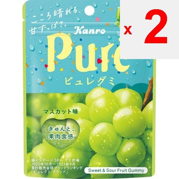 KANRO Pureed Gummy Muscat 56 гОсобенностиСладкий фруктовый вкус и стильный дизайн делают эти жевательные конфеты хитом. ХарактеристикаСладкий фруктовый вкус и стильный дизайн делают