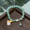 Модный изысканный браслет из искусственного нефрита с бусинами для женщин, китайский стиль, арахисовый кулон, браслет, цепочка на запястье, ювелирные изделия, подарки