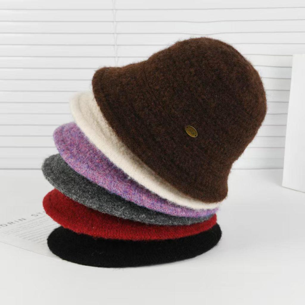 Minimalist Wool Fisherman Hat with Ear & Face Protection - Windproof, Warm, Solid Color for Autumn & Winter