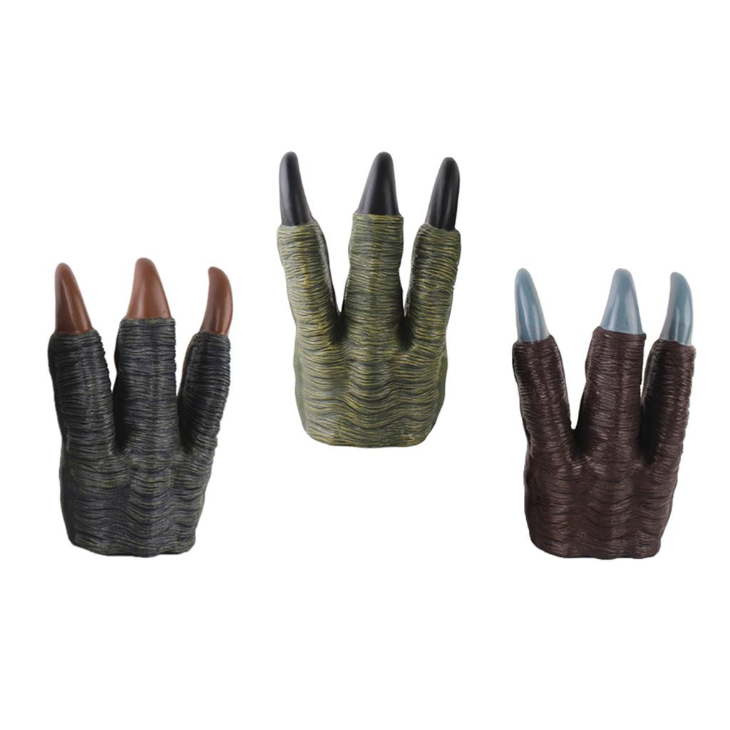 Dinosaur Glove Toy Brown Puppet Gloves Realistic Dragon Claws Monster Cosplay for Halloween Party
