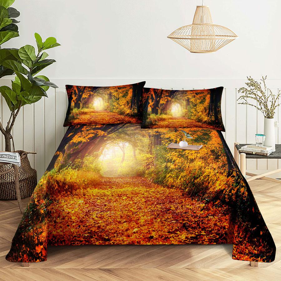Comforter Scene Bed Sheet And Bedding Linens Queen King Double Size 220X240 Trees For Bedroom Soft Twin Full Single