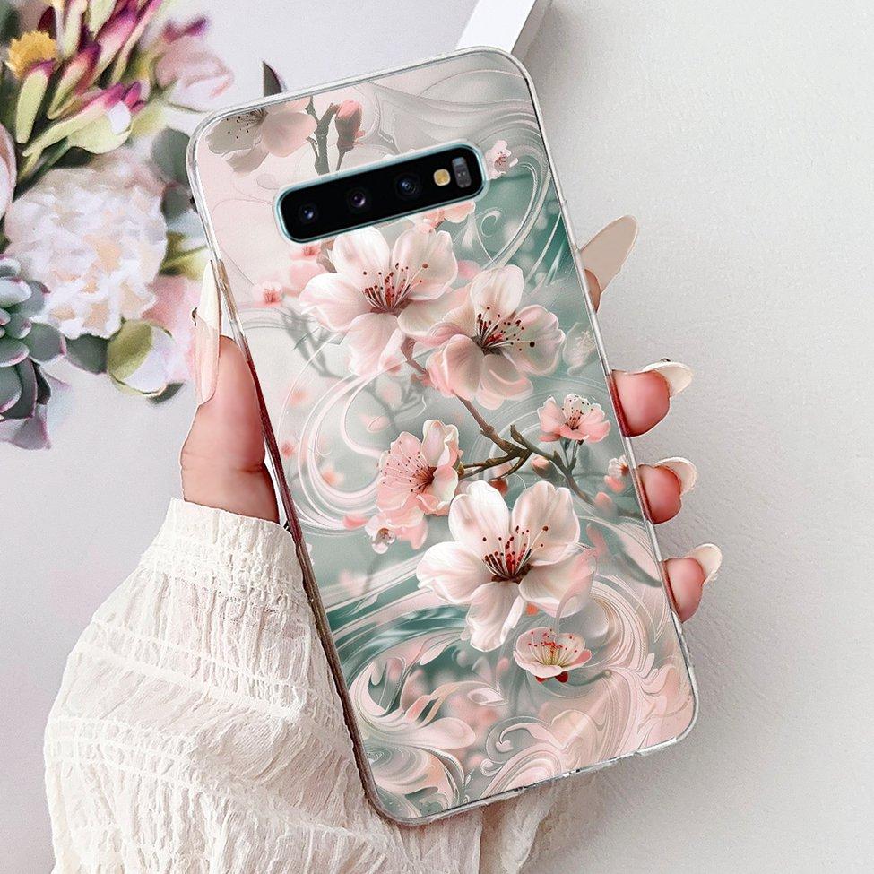 Чехол для Samsung S10 Plus SM-G975F Милый Кавайный Модный Цветочный Роскошный Крутой Расписной Мягкий Чехол для Телефона Samsung Galaxy S10+