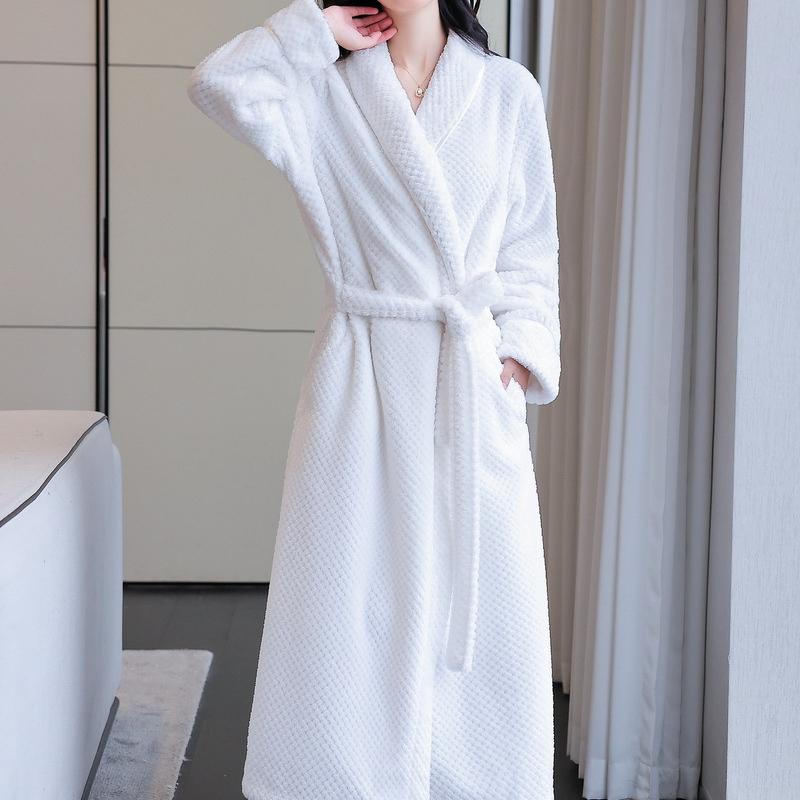 Осенний и зимний халат утолщенный парный ночной халат фланелевый женский мужской халат пижама
