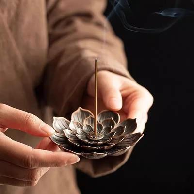 Подставка для благовоний Лотос – Комнатная печь для благовоний из сандала и Домашнее украшение ручной работы