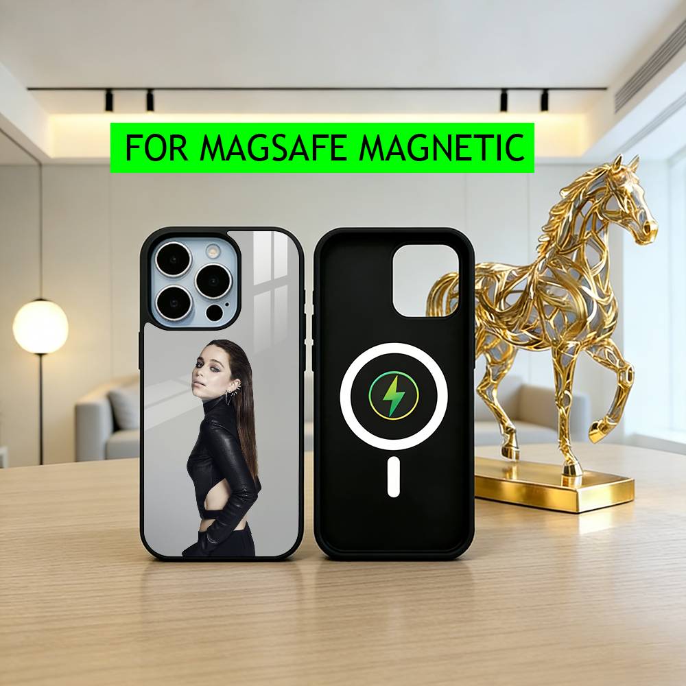 E-Emilia C-Clarke-ES Phone Case For iPhone17,16,15,14,13,12,11 Plus,Pro Magnetic For Magsafe Wireless Charging