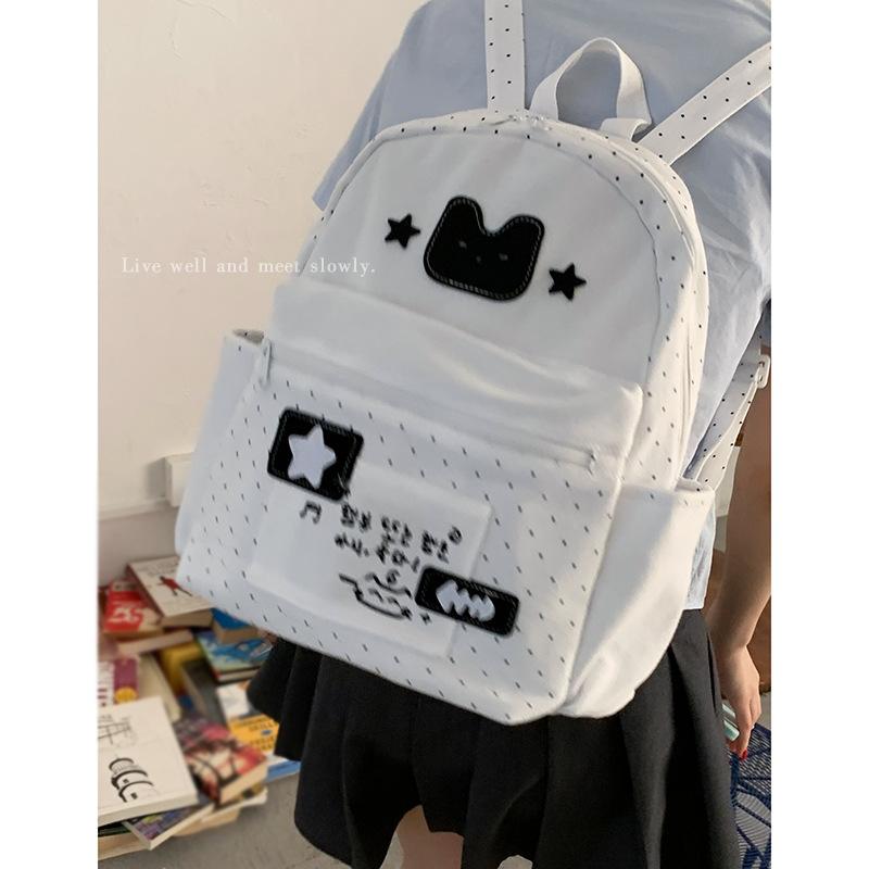 Polka dot cute cartoon student schoolbag female 2025 new fashion casual backpack versatile large capacity backpack