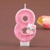 Hello Kitty Pink Skirt Birthday Cake Number Candles – Cute, Creative, Handmade Ornaments for Party Atmosphere