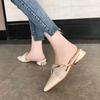 Summer New Pointed Sandals Women's Thick Heels Women's Shoes Fashion Bag Head Slippers Wear Low Heels