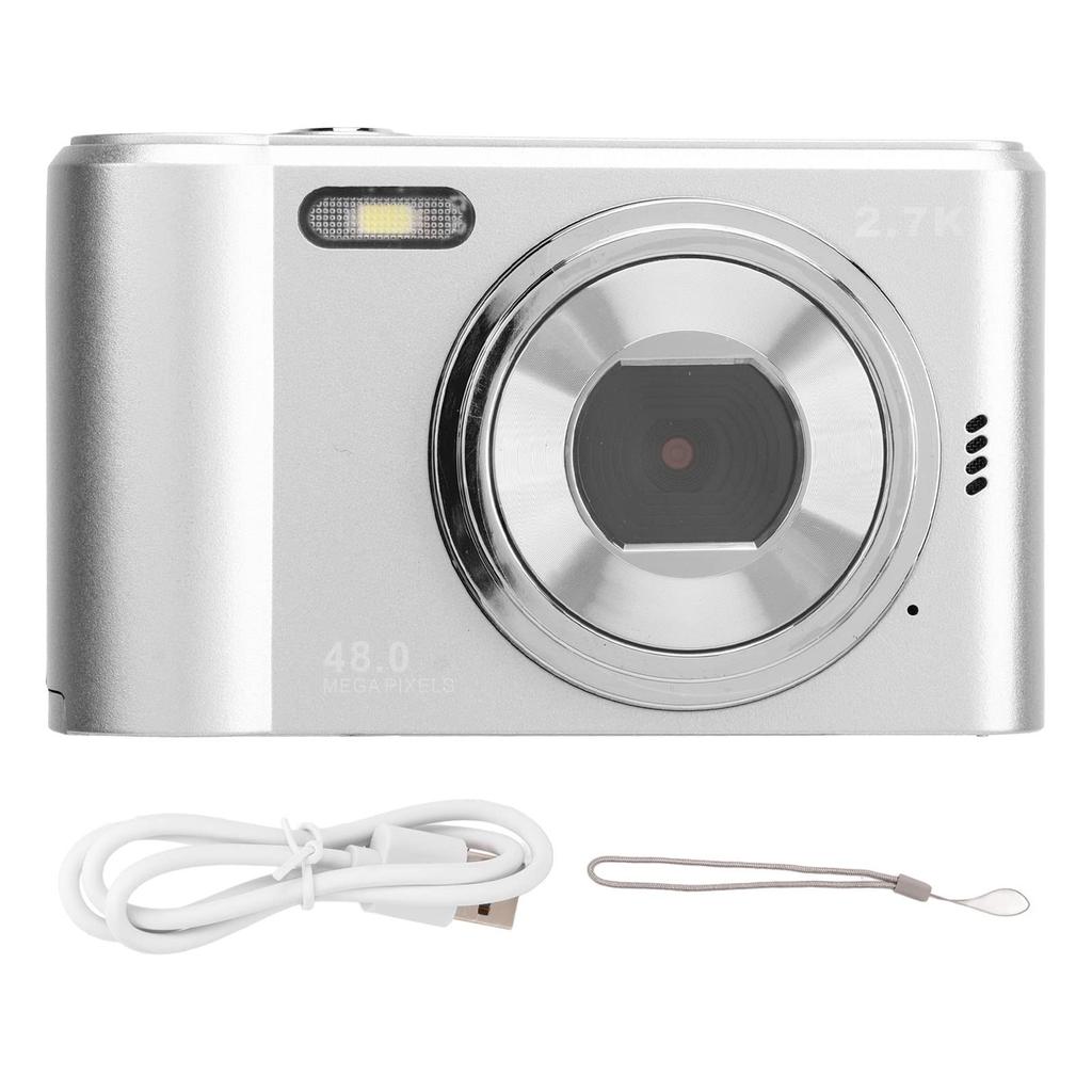 44MP 2.4-inch IPS 4K Digital Camera with 16X Digital Zoom, Anti-Shake Selfie Camera, Portable Compact Camera with Built-in Fill Light for Students,