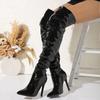 Heels Boots Street Boots High Zipper Stretch Fashion Women's High Heels Boots, Classic