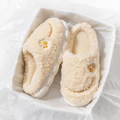 Хлопковые плюшевые тапочки для мужчин и женщин - Нескользящие, Теплые для домашнего использования весной, осенью и зимой