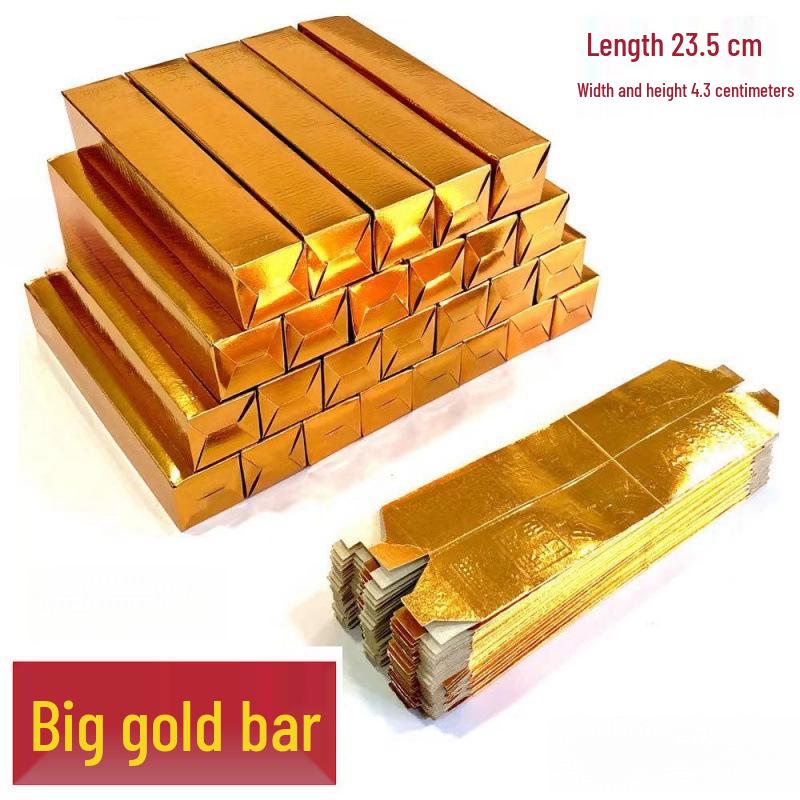 Handmade Origami Gold Bars: Semi-Finished, No-Fold, No-Glue, Available In Large, Medium, and Small Sizes.