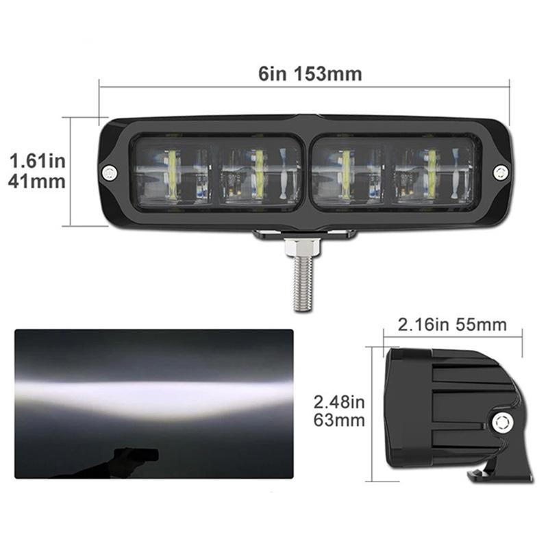 1/2 шт. Универсальный светодиодный прожектор для мотоцикла DC12-80V 6500K, белый свет, вспомогательная фара, рабочее освещение, противотуманные фары