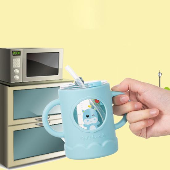 250 мл чашка-непроливайка с двойной ручкой, портативная детская соломенная чашка с защитой от ожогов для дома