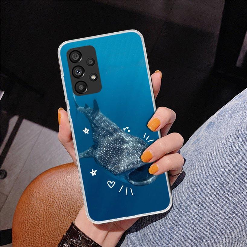 Ocean Whale Shark Phone Case For Samsung Galaxy A52 A32 A22 A12 A51 A31 A50S A30S A20S A10S Note 20 Ultra 10 Plus S10 A72 A71 Ga