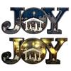 Nativity Scene Ornament Wooden JOY Letter Tabletop Decoration Rustic Religious Table Mantel
