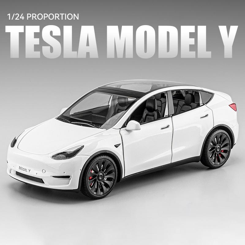 1:24 Модель X Модель Y Tesla Model 3 Литой из сплава Игрушечная модель автомобиля Звук и свет Детская игрушка Коллекционные предметы Подарок на день рождения
