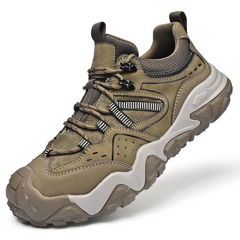 Fashion Lace-Up Genuine Leather Sneakers Fashion Non-slip Walk Footwear Luxury Brand Male Treking Footwear New Outdoor Men Hiking Shoes
