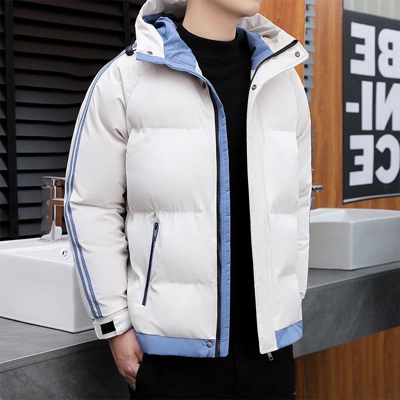 Стеганые куртки, которые носят зимой, утолщенные стеганые куртки для мужчин, зимняя корейская версия тренда, модный бренд, свободные стеганые куртки с капюшоном для мужчин