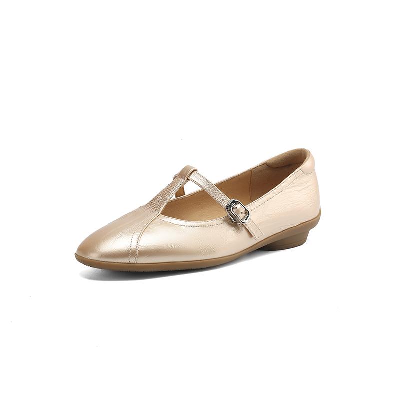 Модные новые весенне-летние женские туфли-лодочки из натуральной кожи, женские модные туфли Мэри Джейн в стиле ретро с круглым носком, женские ручной работы, бежевые