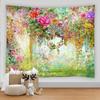 3D Colorful Flower Tapestry Beach Wall Tapestry Psychedelic Home Living Room Background Wall Fabric Decorative Tapestry