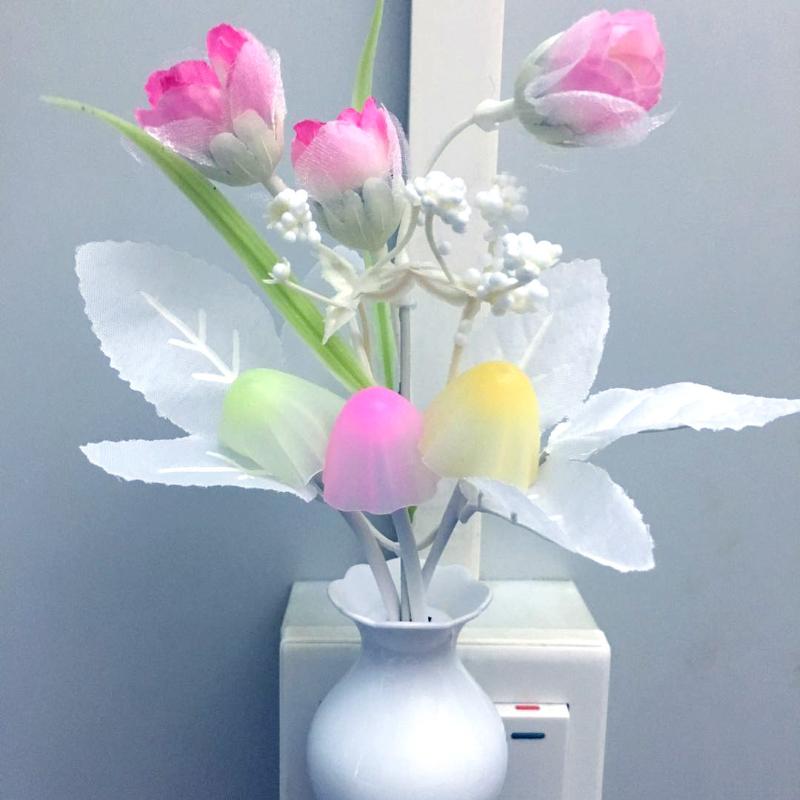 1 шт., семицветная автоматическая смена цвета, вилка стандарта США, индукционная лампа Dream, гриб, гриб, Luminaria, 220 В, светодиодный цветок