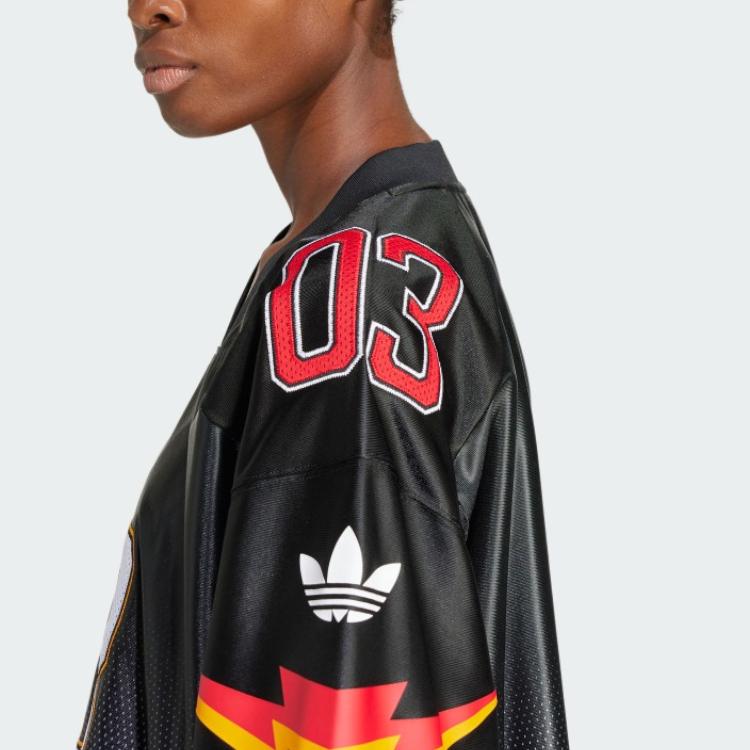 Adidas Оригинальная свободная футболка с V-образным вырезом и коротким рукавом, женская футболка, черный цвет JX9217