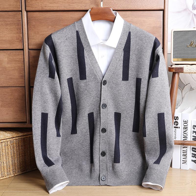 Вязаный кардиган, куртка мужская, осень и зима, утолщенный свободный трендовый свитер, британский ленивый стиль, внешняя нить, пальто