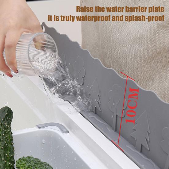Sink Splash Guard with Suction Cups Vegetable Washing Water Splash Protector Kitchen