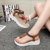 Модные женские сандалии-гладиаторы большого размера в богемном стиле, летняя повседневная удобная пляжная обувь, женская обувь с мягкой подошвой