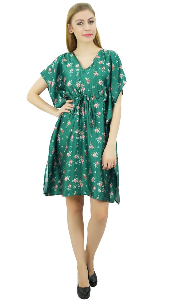 Bimba Женское черное атласное кимоно с цветочным принтом для подружки невесты на шнурке