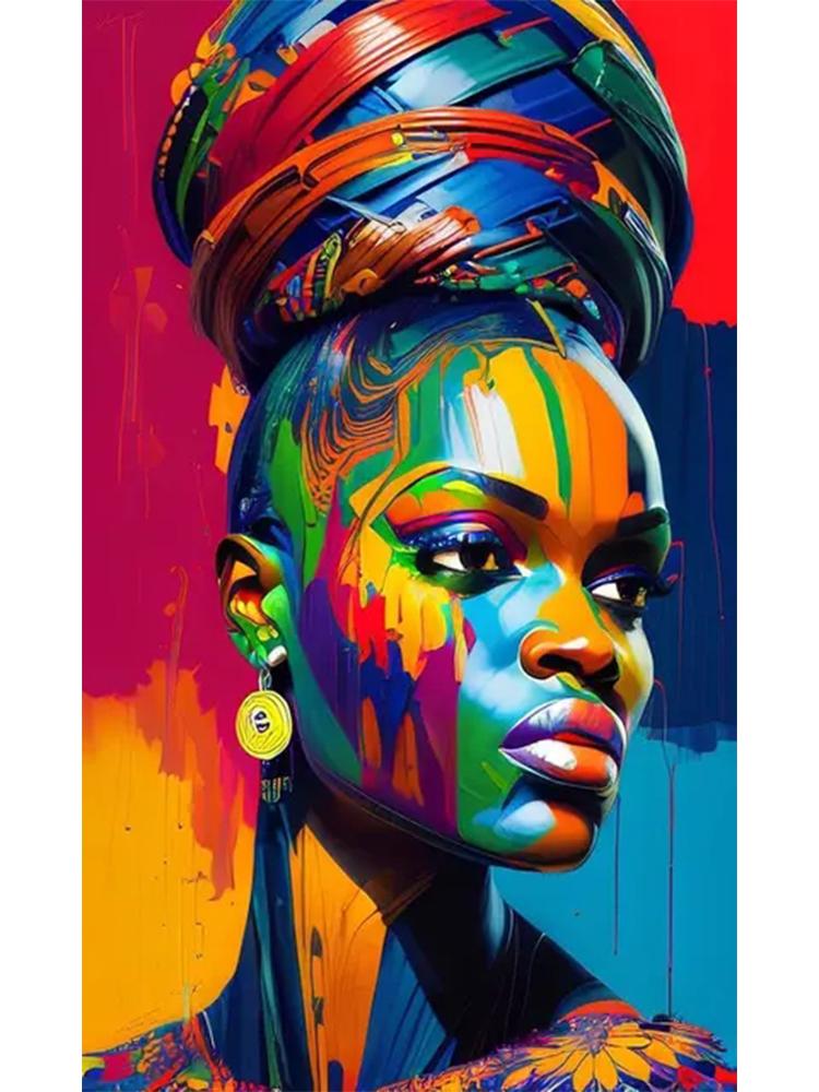5D Diy Алмазная Картина Африканская Черная Женщина Портрет Настенная Живопись Мозаика Вышивка Девушка Цветная Картина Украшение Гостиной