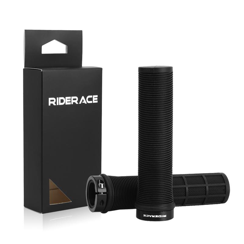 Велосипедные ручки RIDERACE с замком на руле горного велосипеда, резиновый чехол TPR, ударопрочный, нескользящий, эргономичный, велосипедный руль