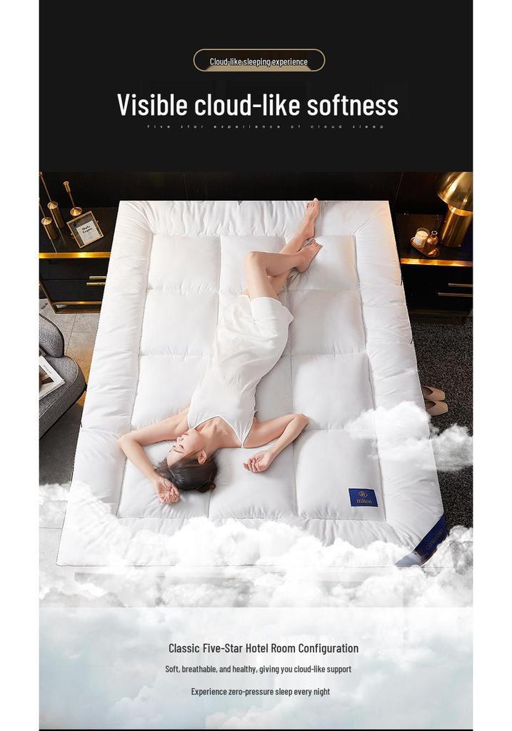 Пятизвездочный толстый матрасный топпер Hilton: Мягкая, Несминаемая Подушка для Дома и Отеля
