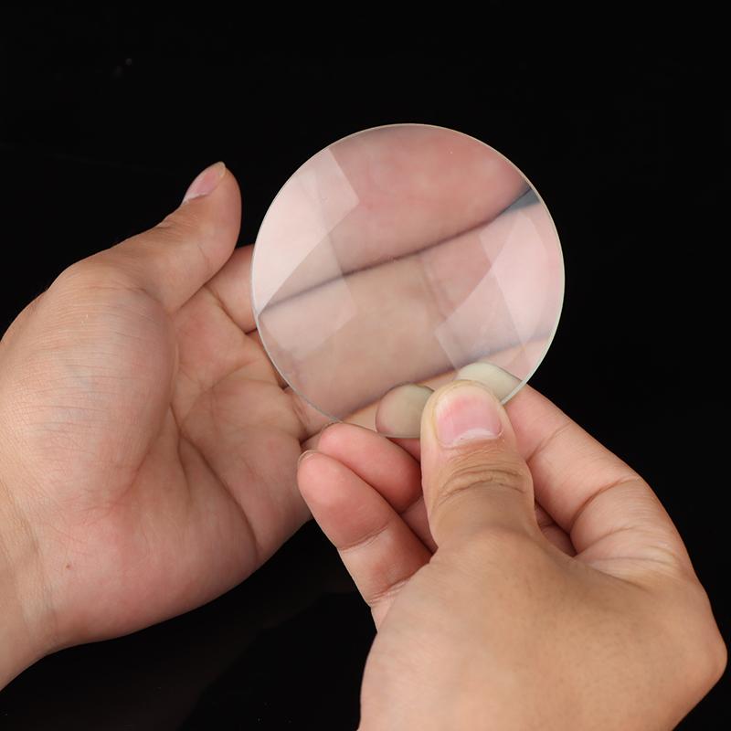 Двойная выпуклая стеклянная линза Фокальная оптика Двояковыпуклая настольная лупа 75 мм