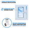 PVC window white 50x60 LEFT 500x600 mm tilt and turn, double-glazed