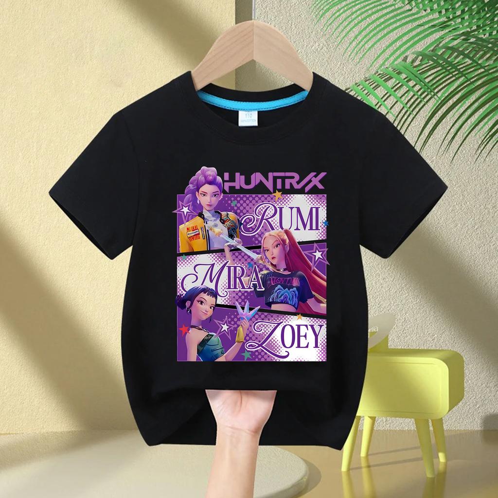 Issiq Film Paxtali Chaqaloq Qizlar Futbolkasi Bolalar Kiyimi KPop Demon Ovchilari Muhlislari Sovg'alari Bolalar Kiyimi Moda Kundalik Toplar