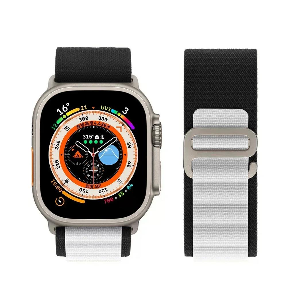 Альпийский ремешок для Apple Watch Bands 44 мм 40 мм 49 мм 45 мм 41 мм 38 мм 42 мм Нейлоновый браслет Iwatch Ultra 2 Серия 9 3 4 5 6 7 8 SE Ремень