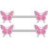 Piercing Butterfly Nipple Jewelry Bar Piercing Barbell for Women Nipple Ring 316L Body Piercing Jewelry
