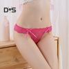 Женские стринги с цветочной вышивкой, прозрачные кружевные трусы с бантом, с низкой талией, эластичные, для брачной ночи, для спальни, женские трусы