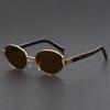 Ретро овальные солнцезащитные очки женские модные металлические солнцезащитные очки мужские уличные модные декоративные солнцезащитные очки Uv400 роскошный брендовый дизайн