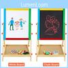 Детский двусторонний деревянный мольберт для рисования, регулируемый по высоте, красочная магнитная доска для творческой игры и обучения