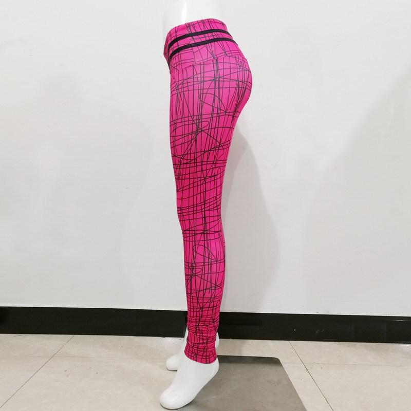 Fashionable Women's Pants with High Waisted Printed Fitness Base and Yoga Pants