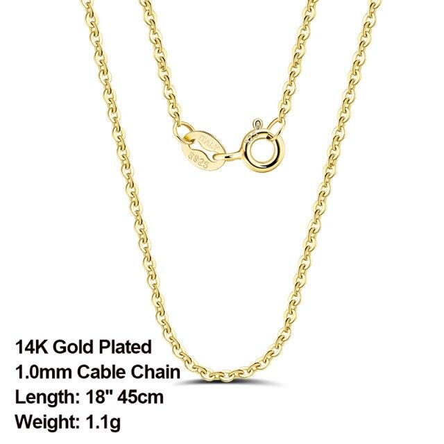 Итальянская цепочка из стерлингового серебра 925 пробы, розовое золото, цвет 1,0 мм, ожерелье-цепочка, серебряная о-образная цепочка, перекрестная цепочка