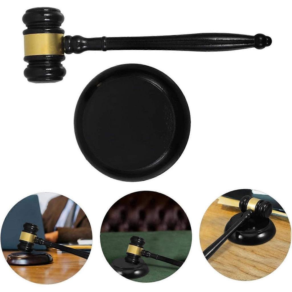 Auction Hammer Wooden Tool for Carpenters - Reusable Black Plaster Burning Piston Judge Hammer, 1 Set